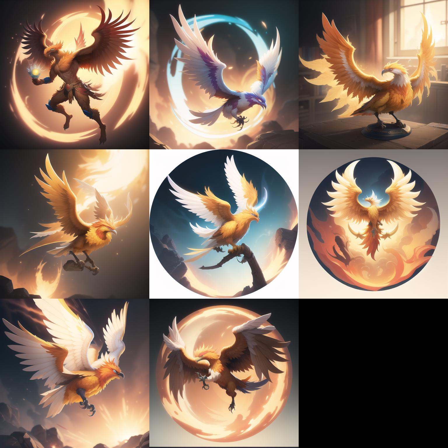 Masterpiece,High Quality,High resolution,The highest resolution,White background,Complicated details,Highest quality,game icon,game icon institute,cartoon_style,full body,Phoenix,