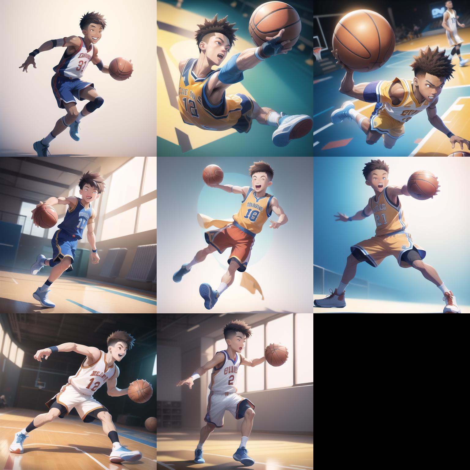 Masterpiece,High Quality,High resolution,The highest resolution,White background,Complicated details,Highest quality,game icon,game icon institute,cartoon_style,full body,a boy playing basketball,