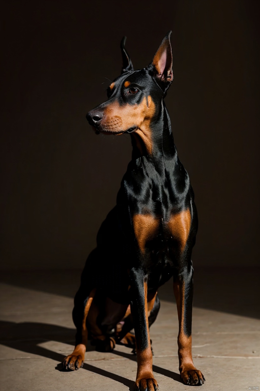  absurdres,absurdres,realistic,(full_shot:1.8), solo, Dog_doberman