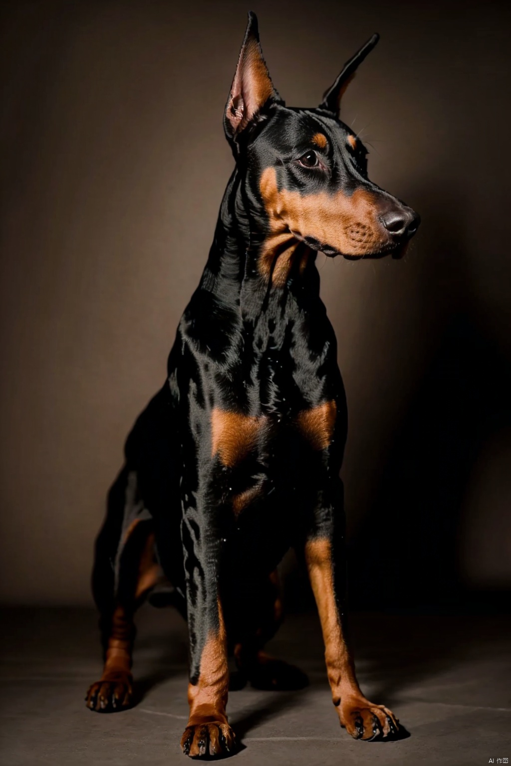  absurdres,absurdres,realistic,(full_shot:1.8), solo, Dog_doberman