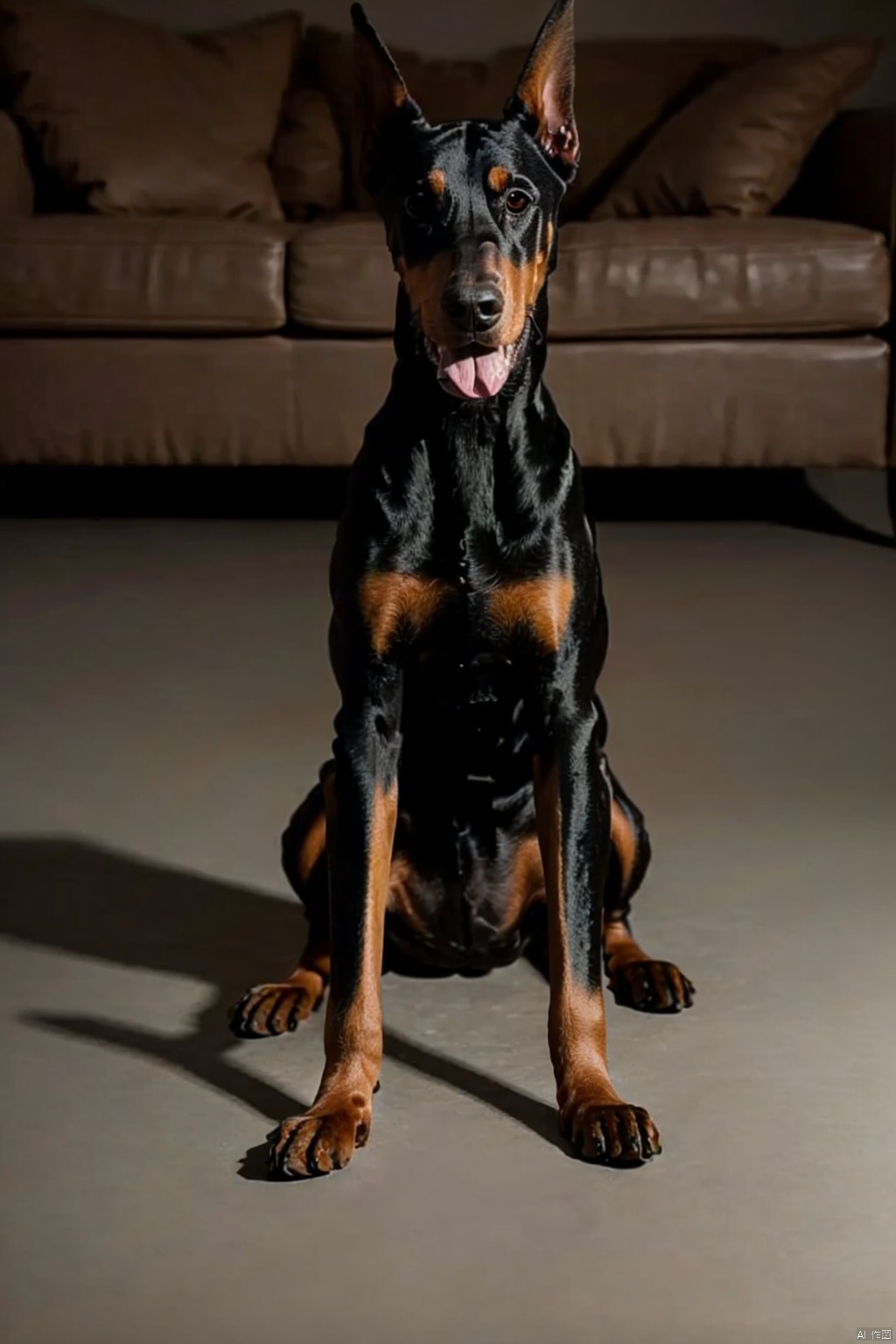  absurdres,absurdres,realistic,(full_shot:1.8), solo, Dog_doberman