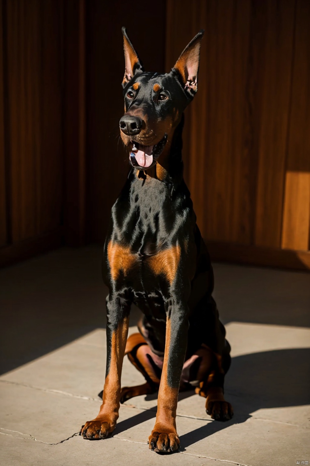  absurdres,absurdres,realistic,(full_shot:1.8), solo, Dog_doberman
