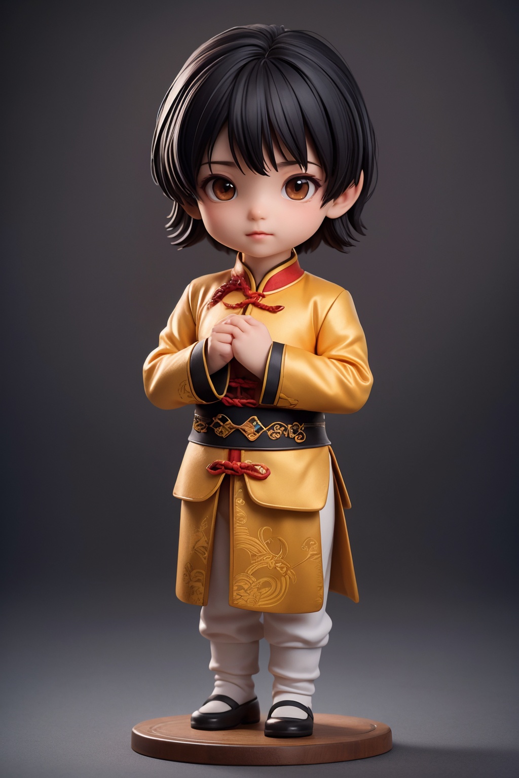 (best quality:1.4),(masterpiece:1.4),(photorealistic:1.4),(Realistic:1.2),(ultra high res, raw photo:1.4),(hdr, hyperdetailed:1.2),(8K:1.2),cinematic photo 1man,(chibi:1.1),black hair,full body,chinese clothes,