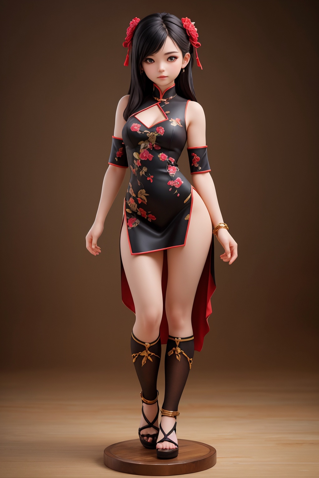 (best quality:1.4),(masterpiece:1.4),(photorealistic:1.4),(Realistic:1.2),(ultra high res, raw photo:1.4),(hdr, hyperdetailed:1.2),(8K:1.2),cinematic photo 1girl,(chibi:1.1),black hair,full body,chinese clothes,