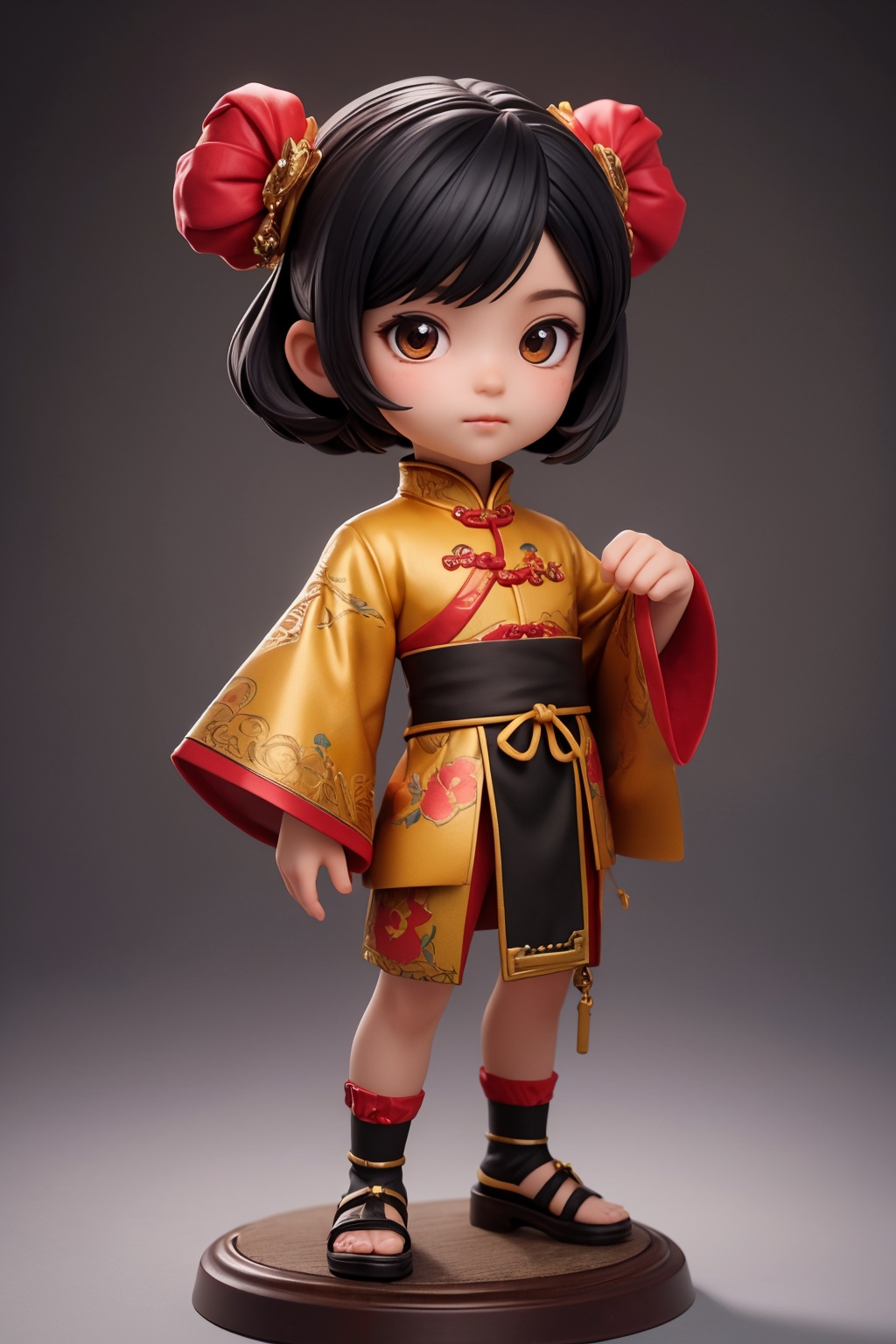 (best quality:1.4),(masterpiece:1.4),(photorealistic:1.4),(Realistic:1.2),(ultra high res, raw photo:1.4),(hdr, hyperdetailed:1.2),(8K:1.2),cinematic photo 1man,(chibi:1.1),black hair,full body,chinese clothes,