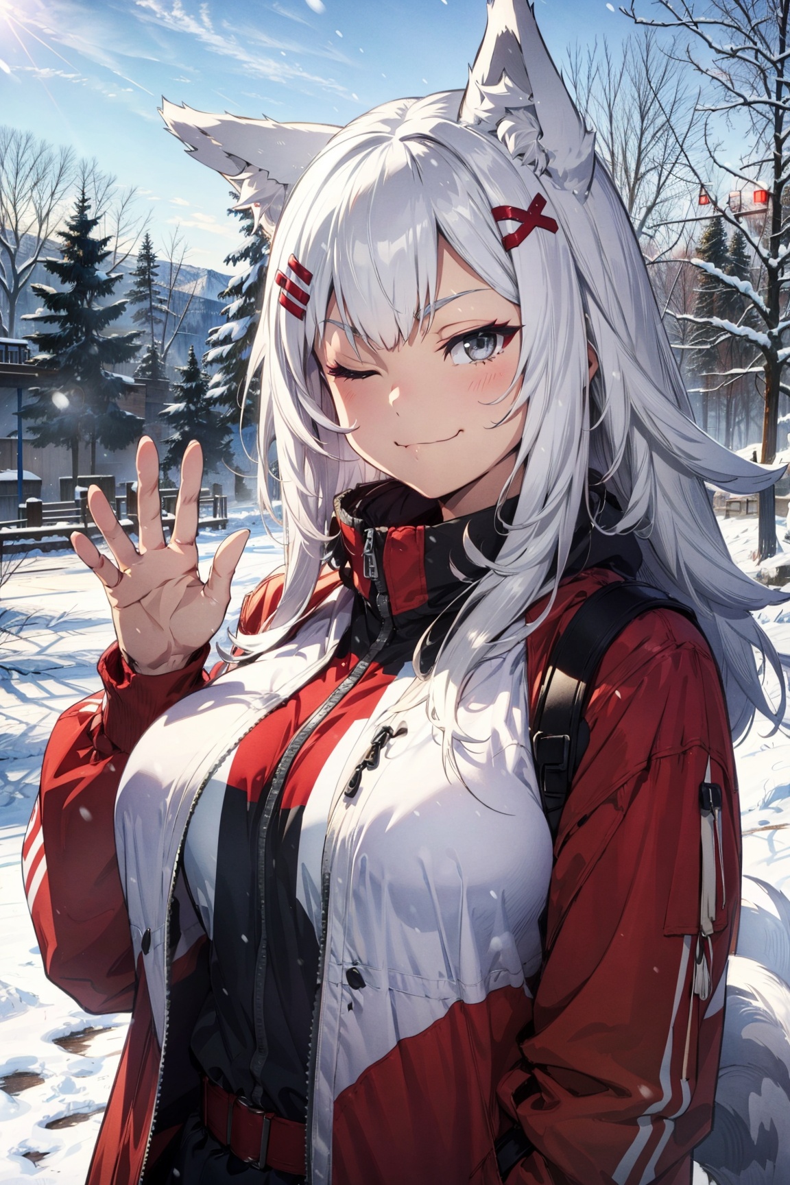 1girl,  animal ears,  grey eyes on Tensor.Art