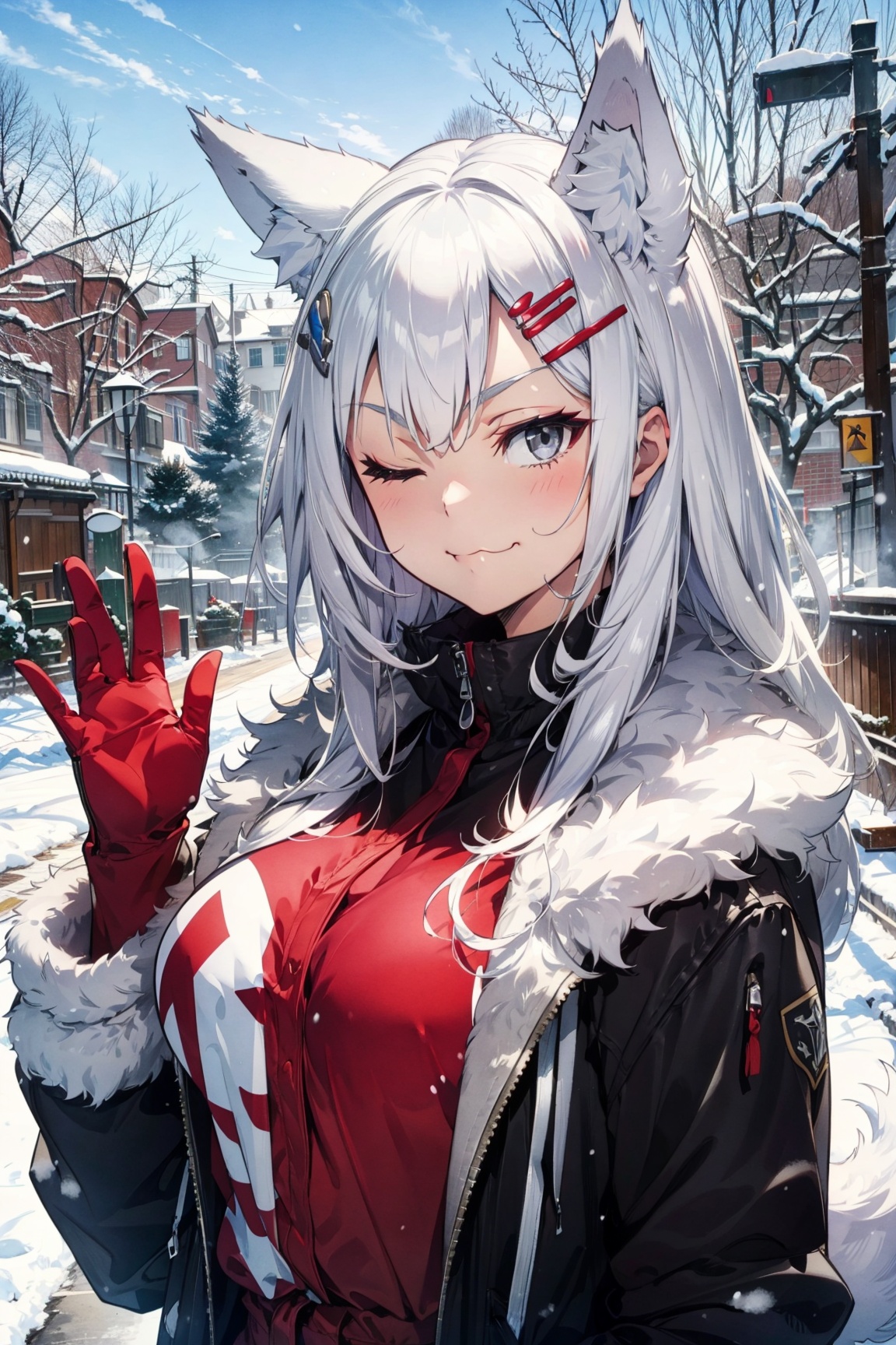1girl,  animal ears,  grey eyes on Tensor.Art