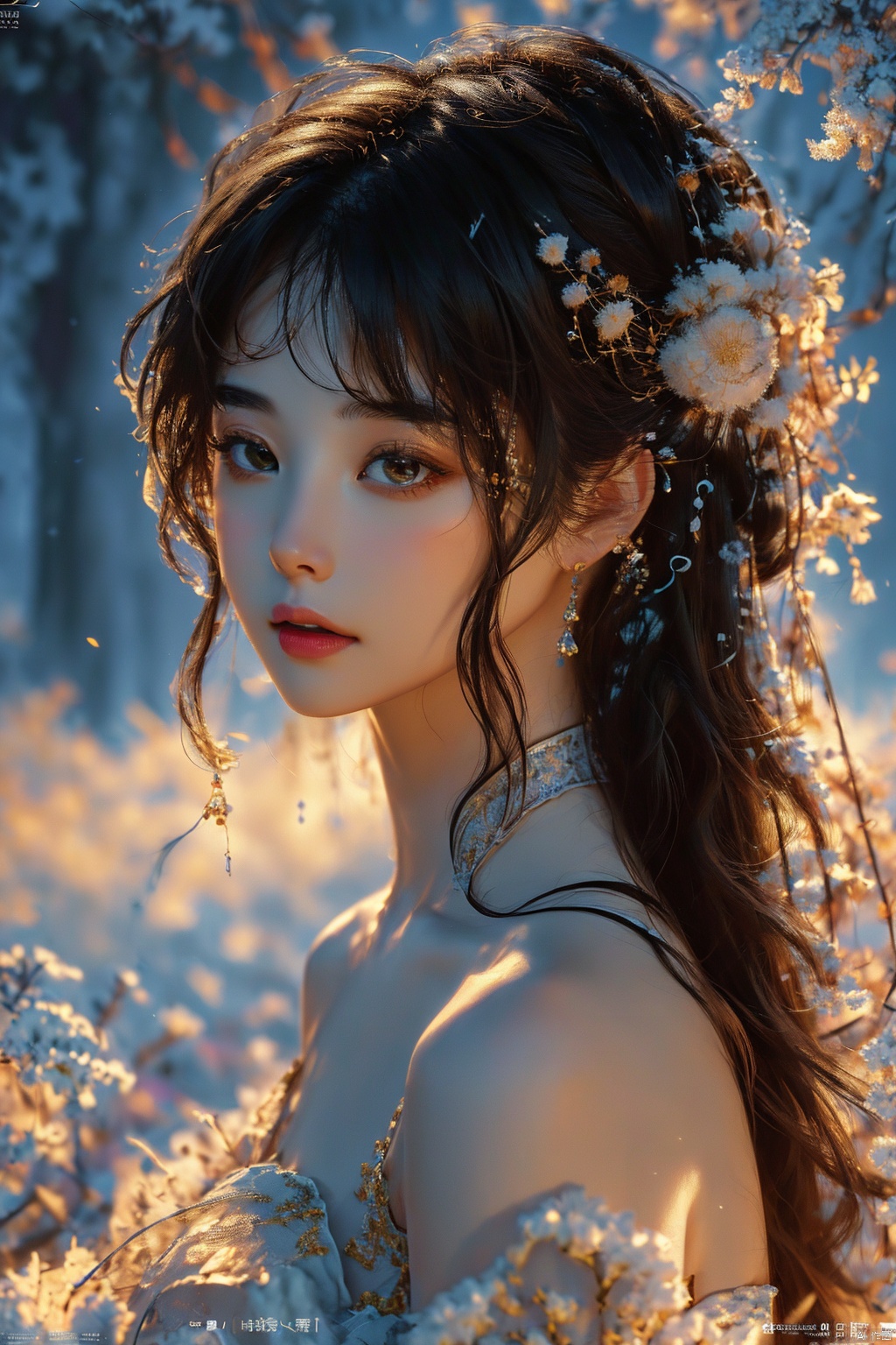  Official art, 8k wallpaper, super detailed, beautiful and beautiful, masterpiece, best quality, (fractal art: 1.3), lines, illustration, 1 girl head, white background, very detailed, bright colors, romanticism, mtianmei, mgirl