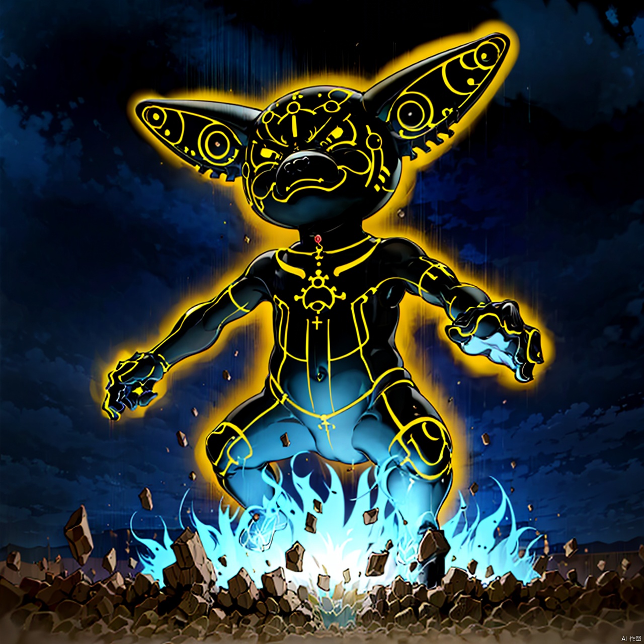  masterpiece, best quality, Earthbound Immortal,Nazca lines,(Bear),