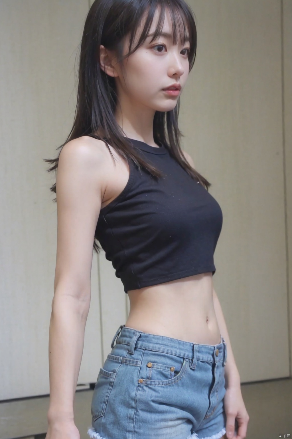  1girl,8k,,upper_body,side slit shorts,