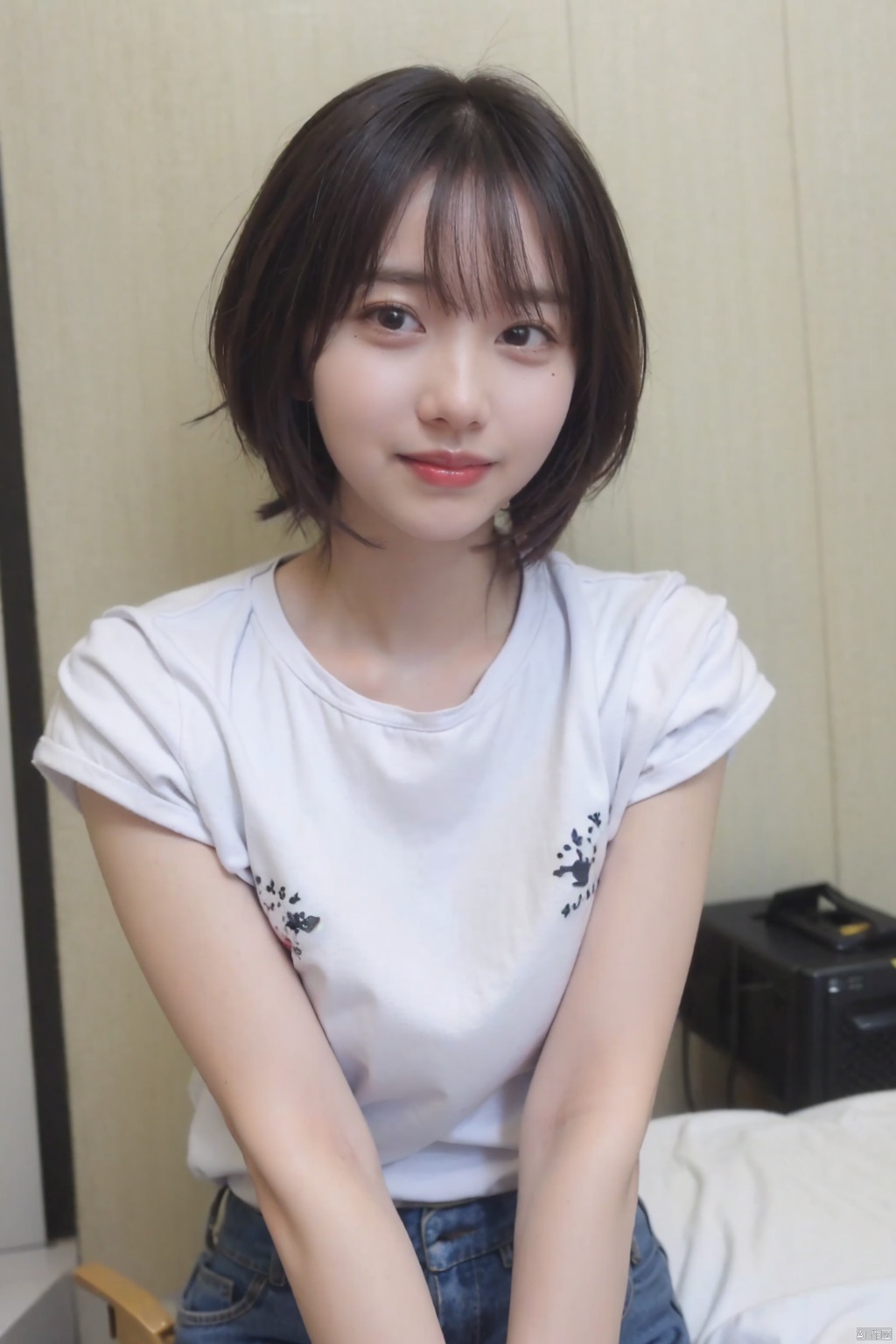  1girl,8k,,upper_body,smile,short hair,