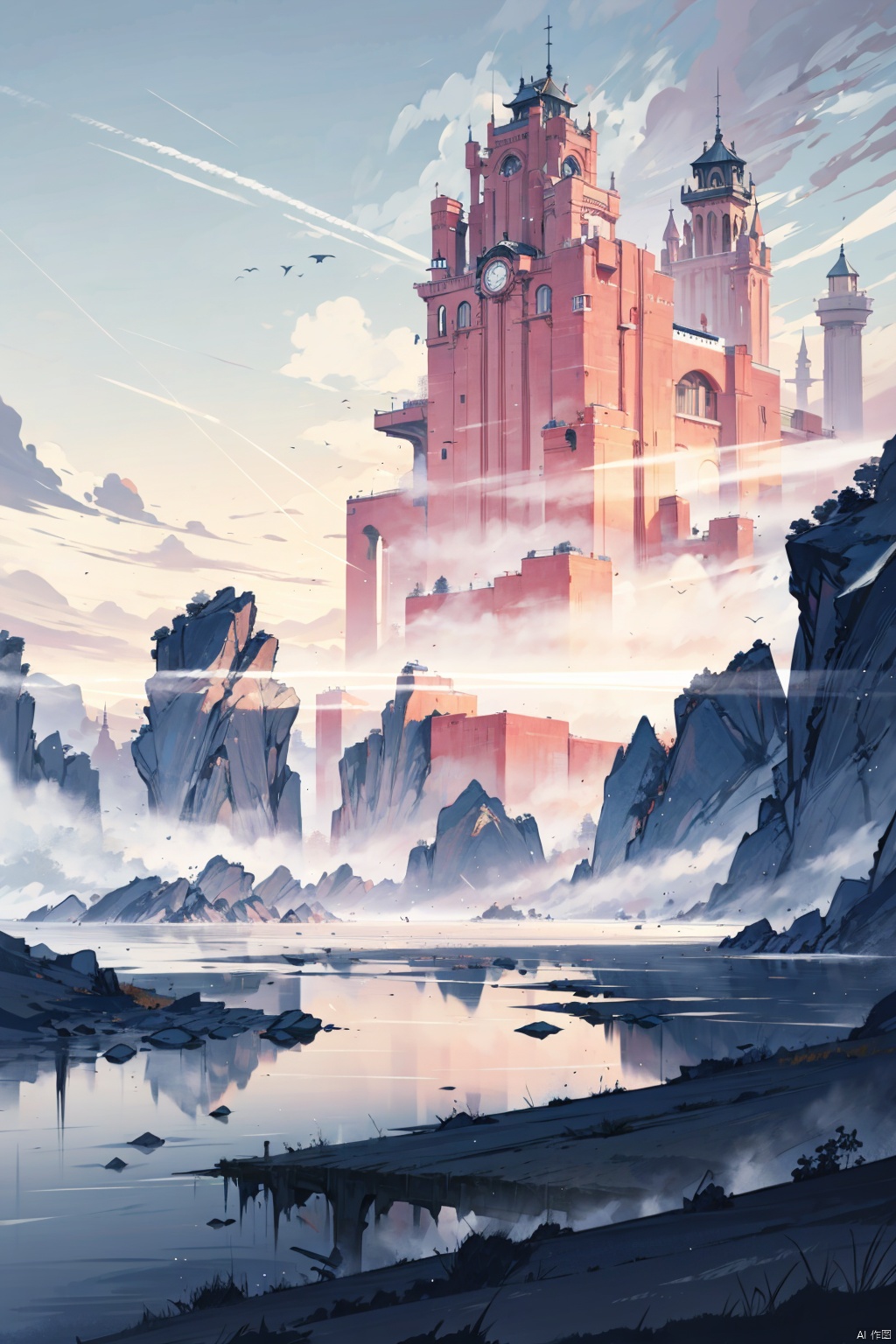  absurdres,incredibly absurdres,reality,realistic, Ink and wash style_WDW_SMF, Landscape wallpaper style