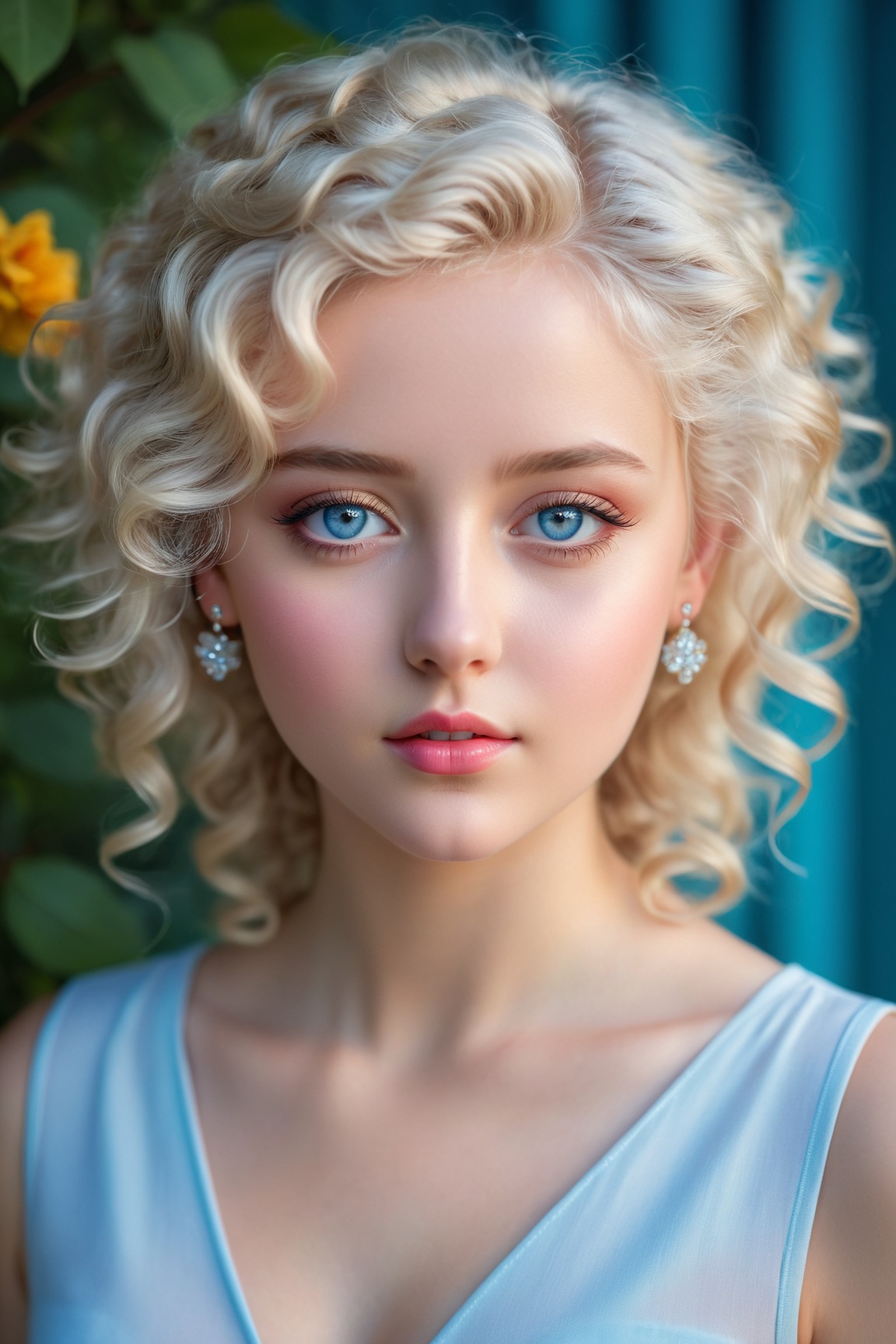 ultra-detailed,  white curly hair,  blue eyes by Shopon_skp on Tensor.Art