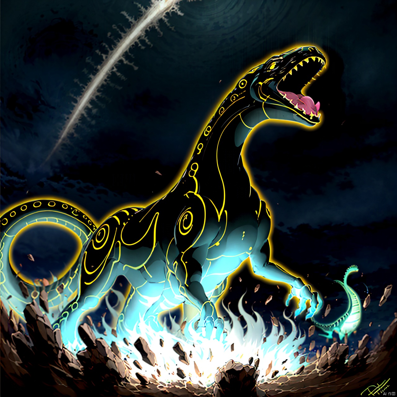  masterpiece, best quality, Earthbound Immortal,Dinosaurs,