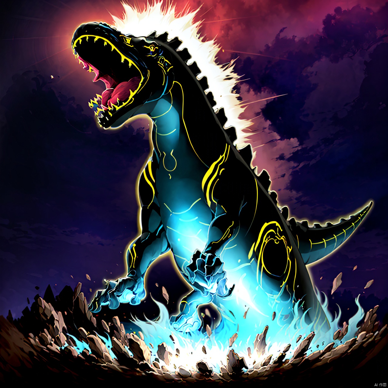  masterpiece, best quality, Earthbound Immortal,Tyrannosaurus Rex,