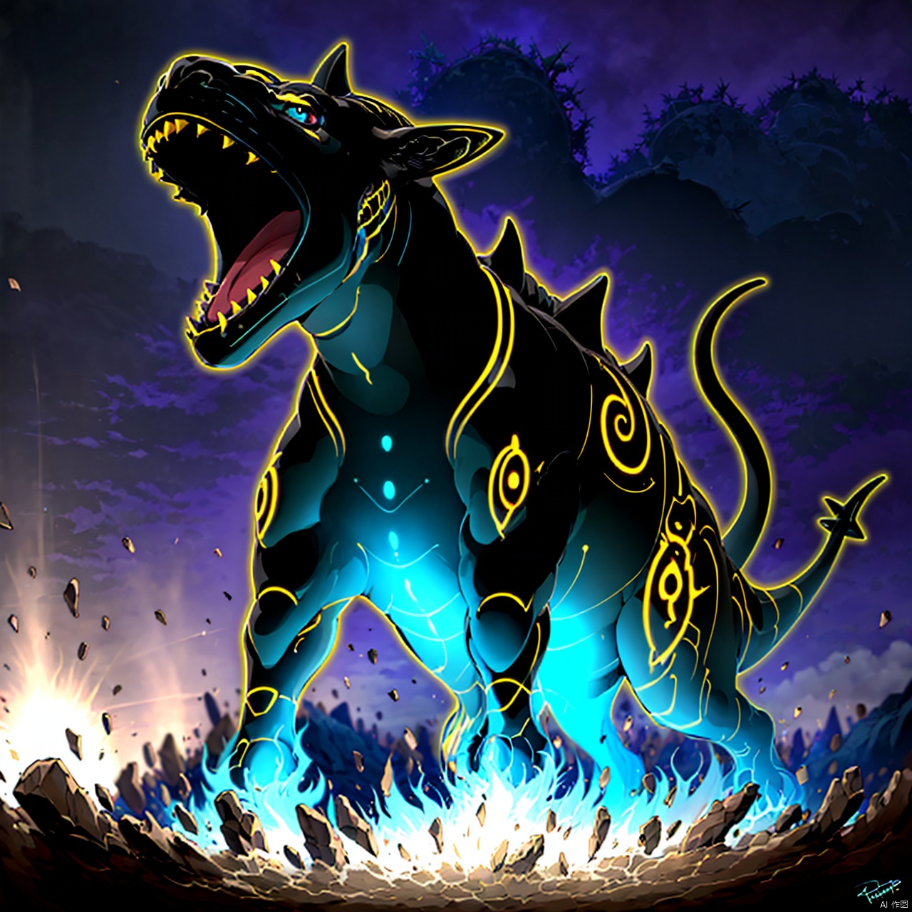  masterpiece, best quality, Earthbound Immortal,Triceratops,