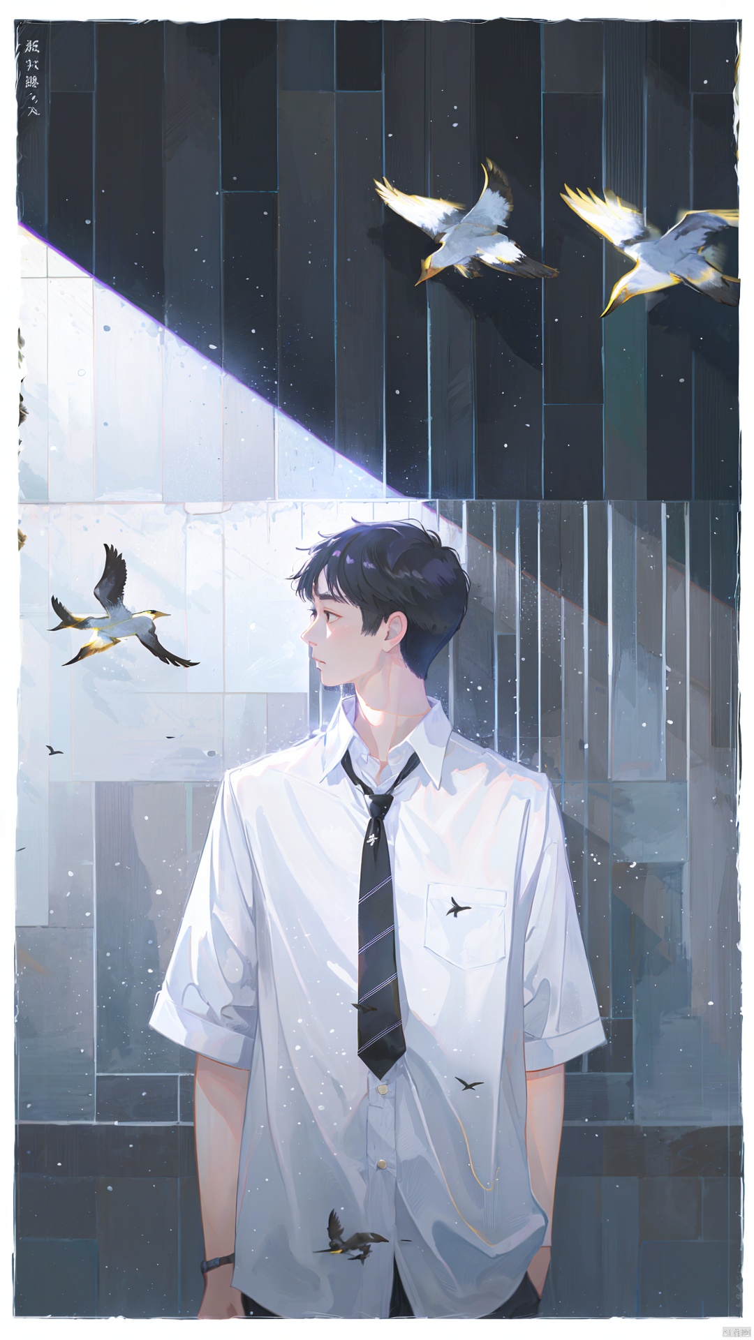 1girl,  bird,  solo on Tensor.Art