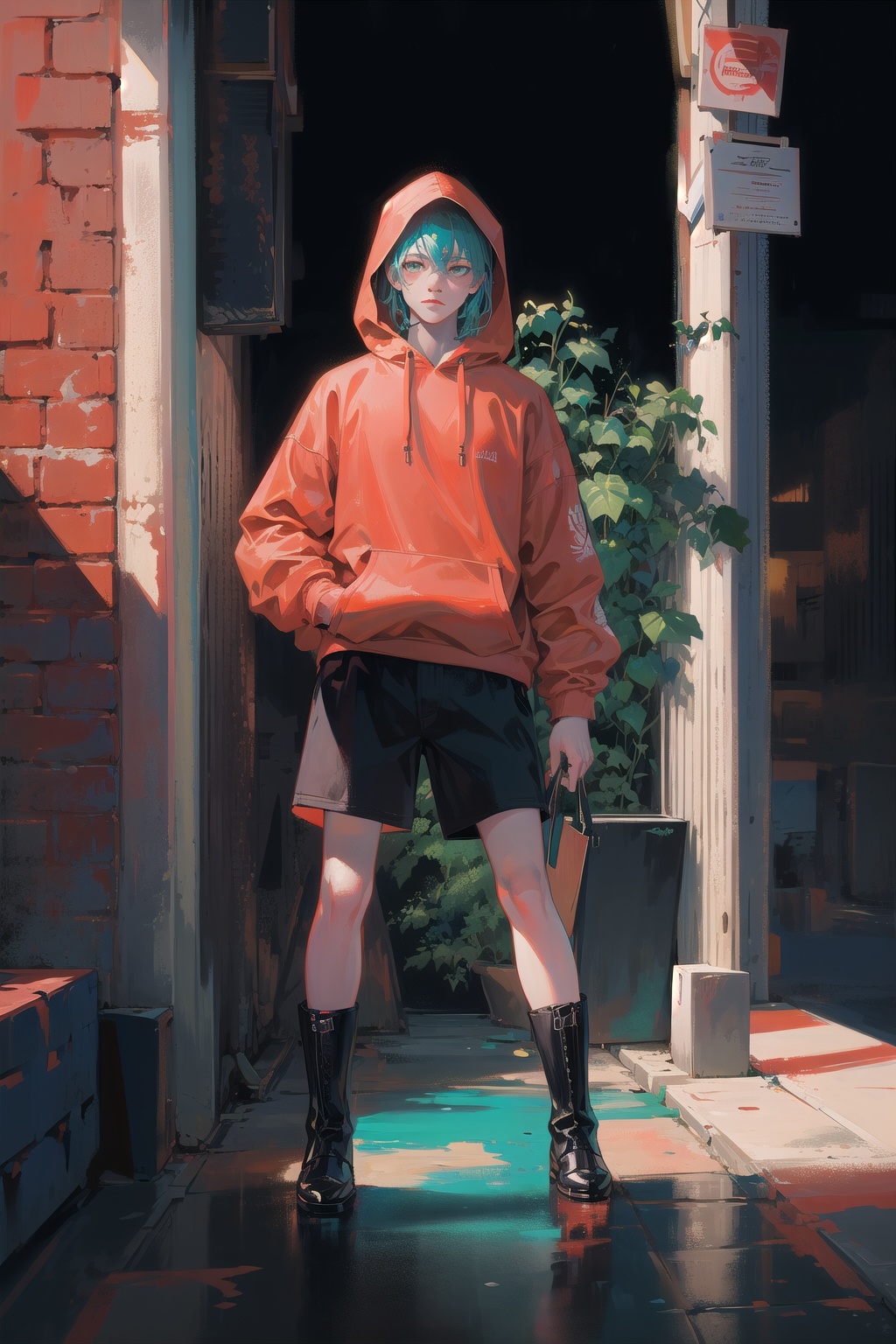 1boy,  hoodie,  tarotstyle on Tensor.Art