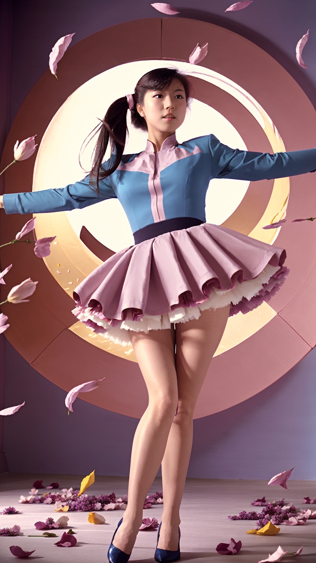 1girl,  solo,  flying_kick by Kael on Tensor.Art