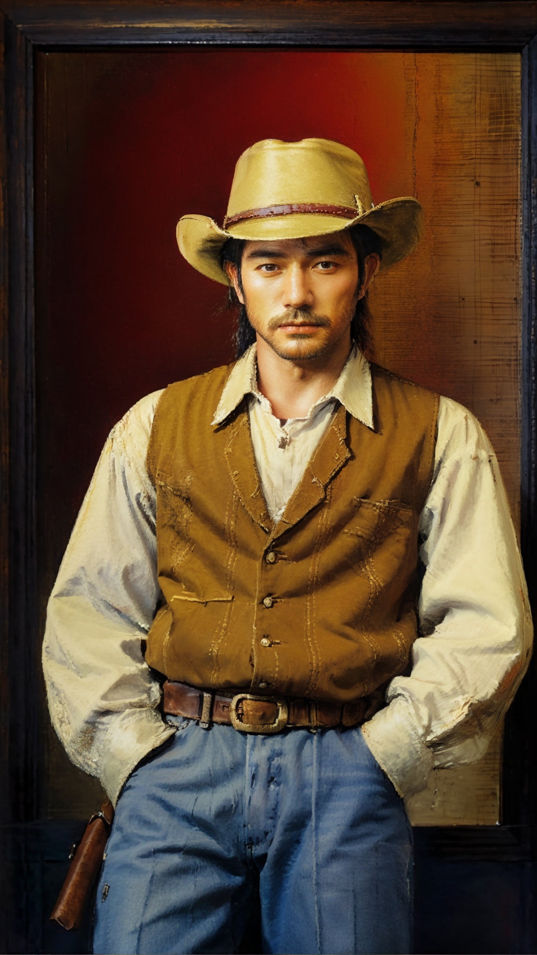 masterpiece,  (cowboy in Red Dead Revolver),  cowboy hat by Kael on Tensor.Art