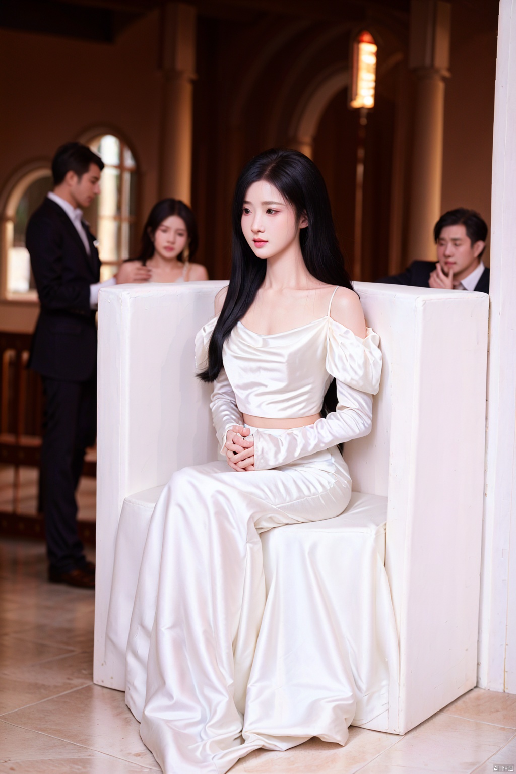 (1girl:1.3), (best quality, masterpiece, ultra high resolution),(photorealistic:1.3), (realistic:1.3), depth of field,(full body:1.2), (outdoors:1.2), (day:1.2), (cinematic lighting:1.2),  near to camera, facing to camera,Front photo of ID card, pure background, sitting