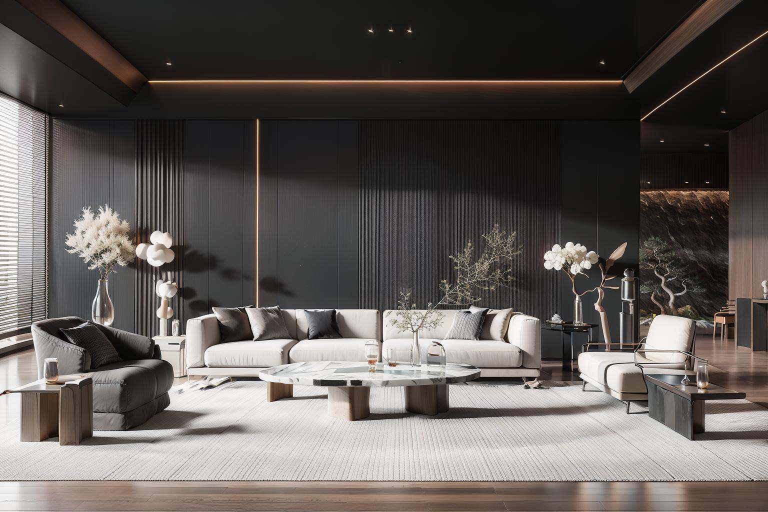 Lao Chen Jingdian, bed, scenery, no humans, tree, window, table, book,interior design, living room, masterpiece,best quality,unreal engine 5 rendering,movie light,movie lens,movie special effects,detailed details,HDR,UHD,8K,CG wallpaper