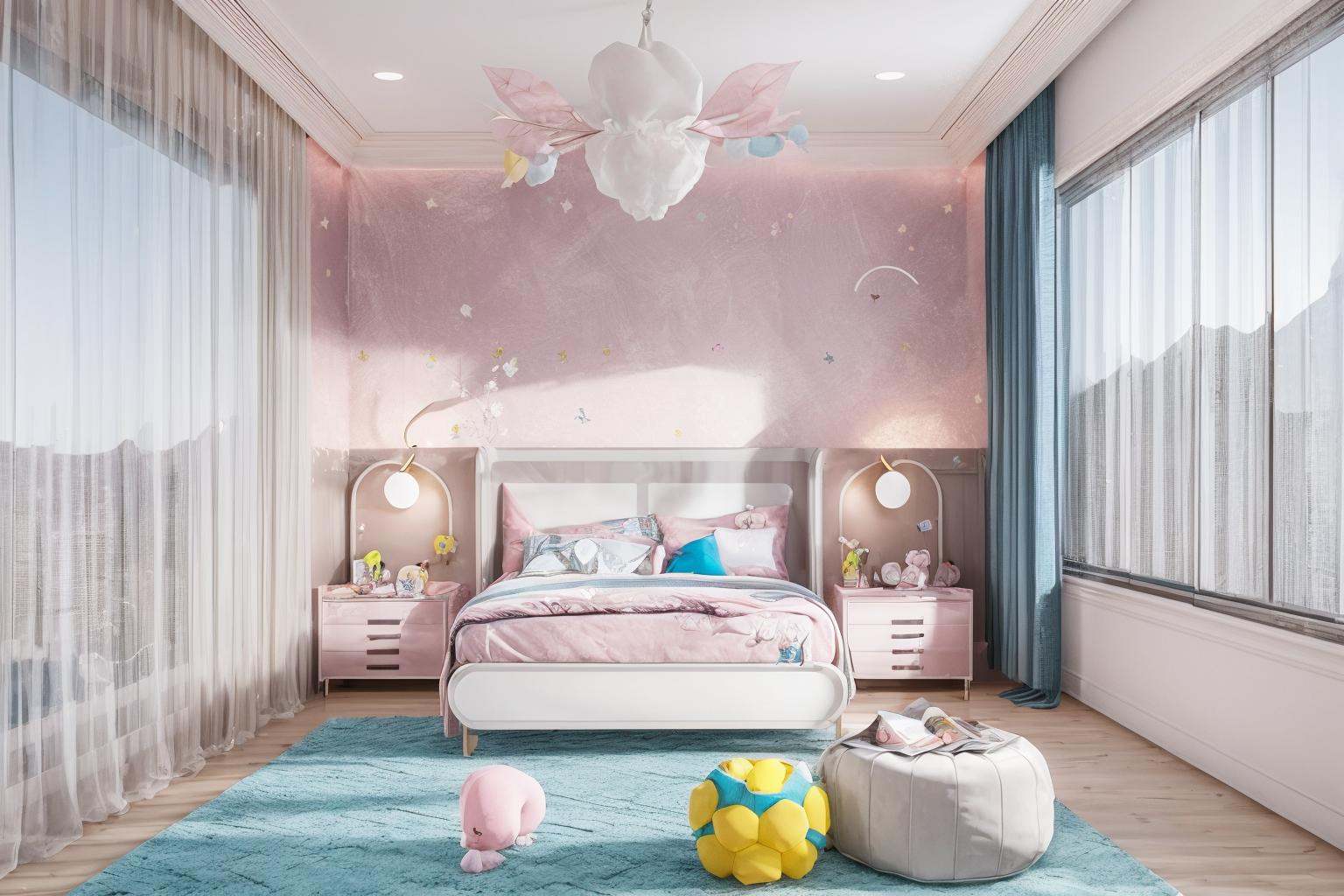Pink Children's Room,xuewu,masterpiece,best quality,unreal engine 5 rendering,movie light,movie lens,movie special effects,detailed details,HDR,UHD,8K,CG wallpaper