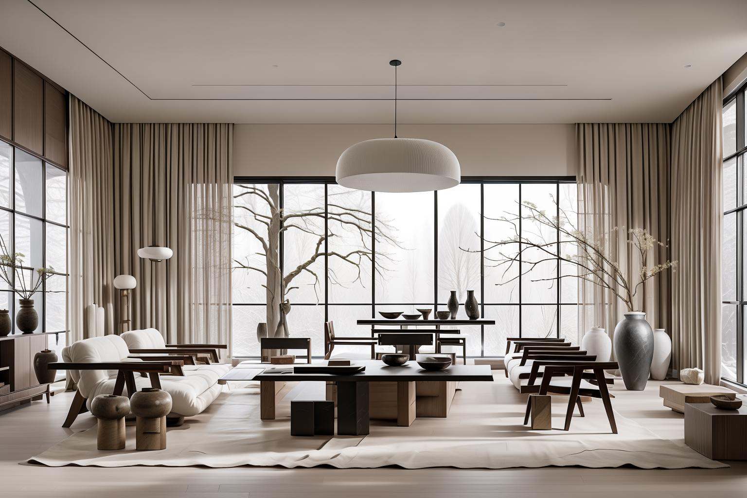Lao Chen Jingdian, bed, scenery, no humans, tree, window, table, book,interior design, living room, masterpiece,best quality,unreal engine 5 rendering,movie light,movie lens,movie special effects,detailed details,HDR,UHD,8K,CG wallpaper