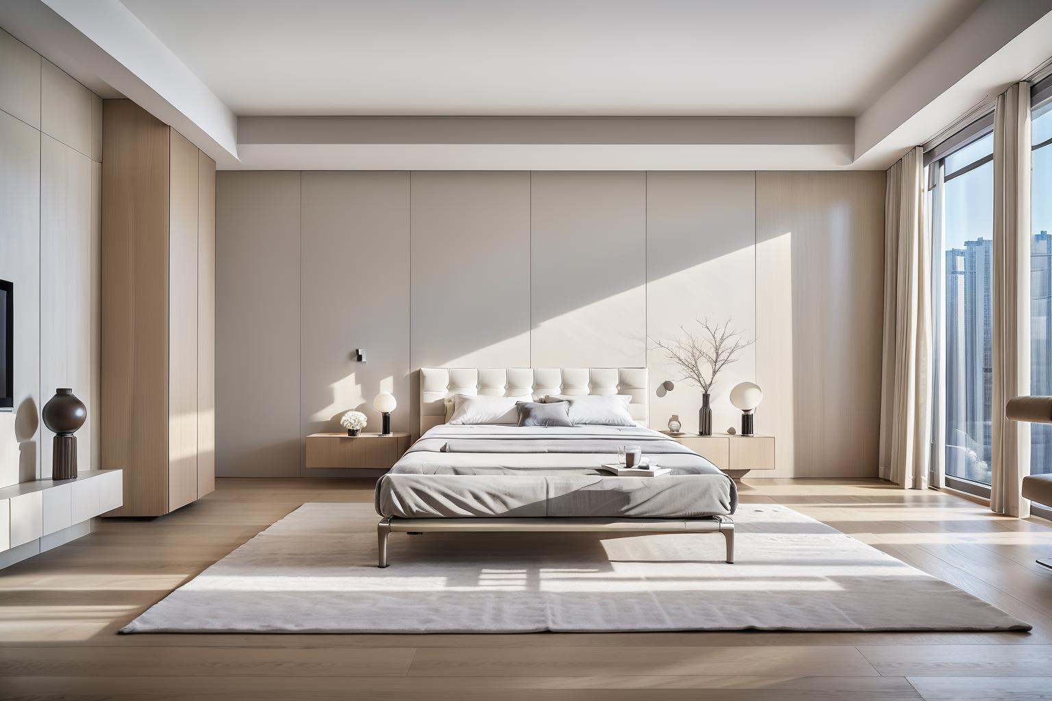 Lao Chen Jingdian, bed, scenery, no humans, tree, window, table, book,interior design, living room, masterpiece,best quality,unreal engine 5 rendering,movie light,movie lens,movie special effects,detailed details,HDR,UHD,8K,CG wallpaper