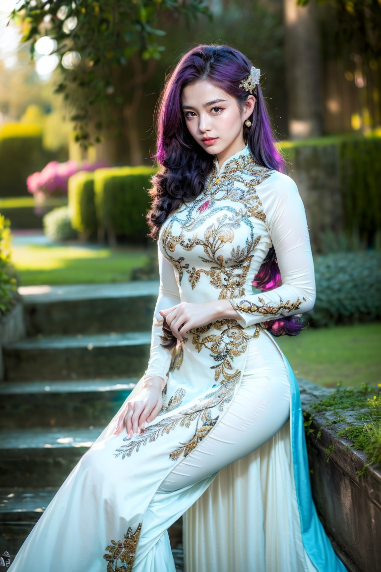 A stunning 8k super high quality photograph captures the essence of a mesmerizing Vietnamese girl,  age 21,  with striking...