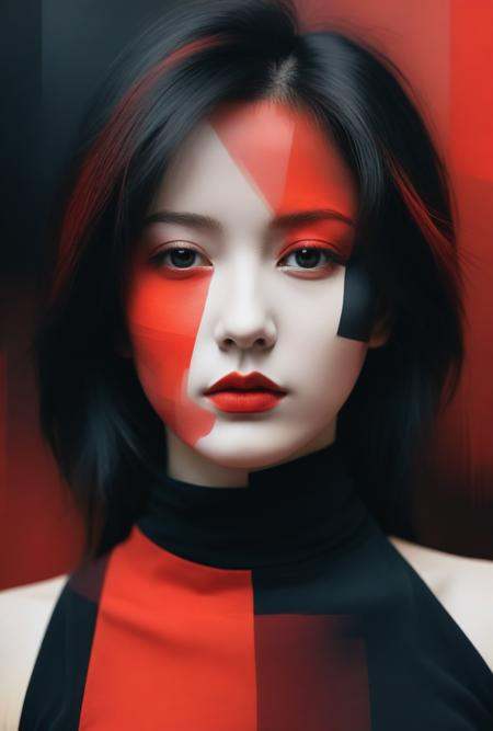abstract portrait of 1girl,  undefined gender,  fragmented visual style on Tensor.Art