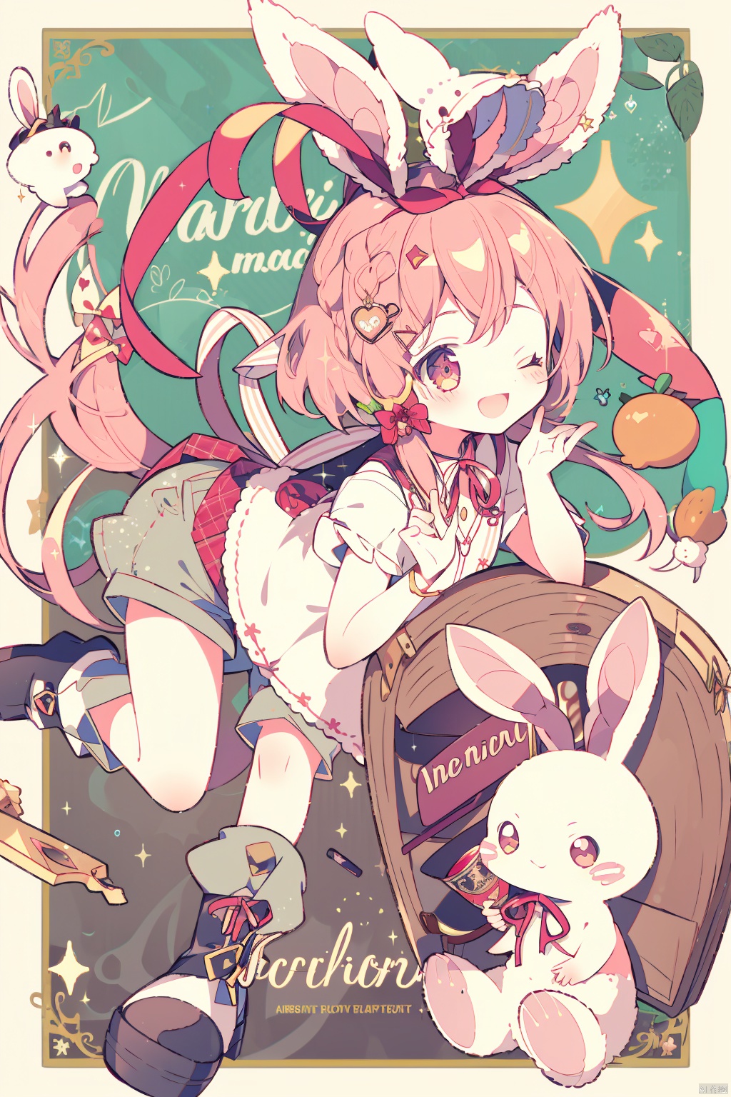1girl,  animal ears,  one eye closed on Tensor.Art