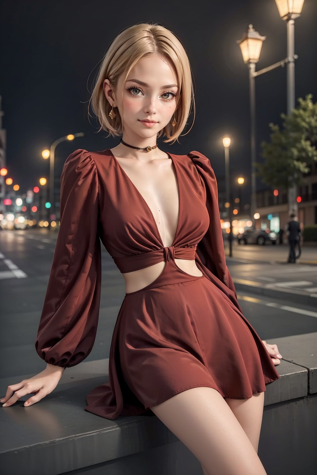 navia_gi,  a girl with yellow eyes,  short hair by 7ELIX on Tensor.Art