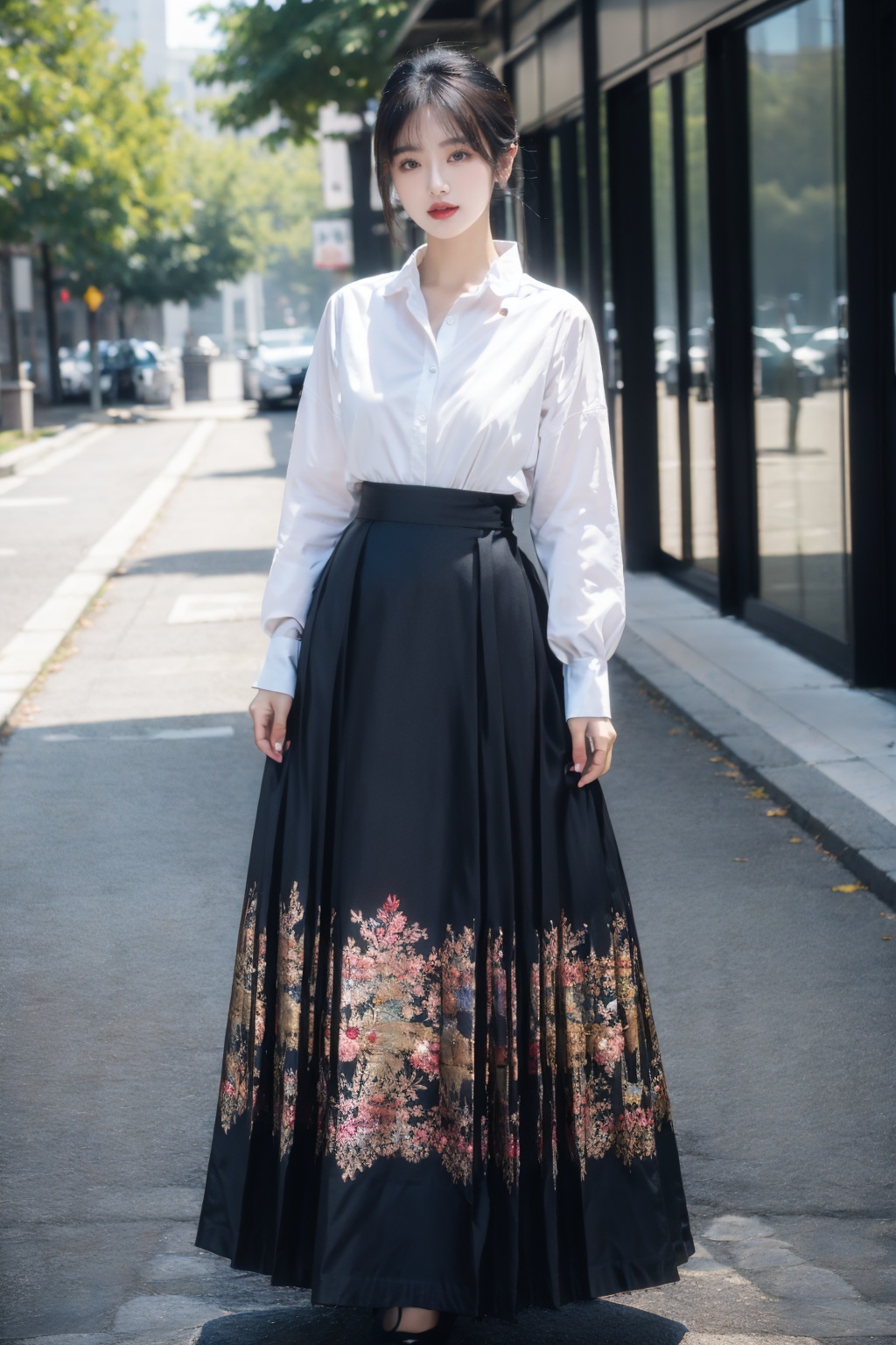 1girl,  full body shot,  Half skirt on Tensor.Art