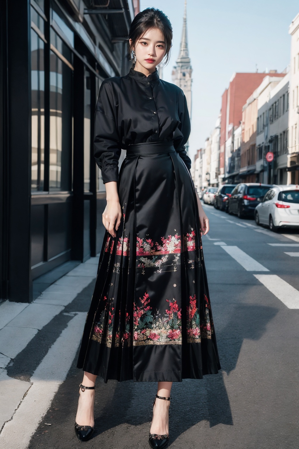 1girl,  full body shot,  Half skirt on Tensor.Art
