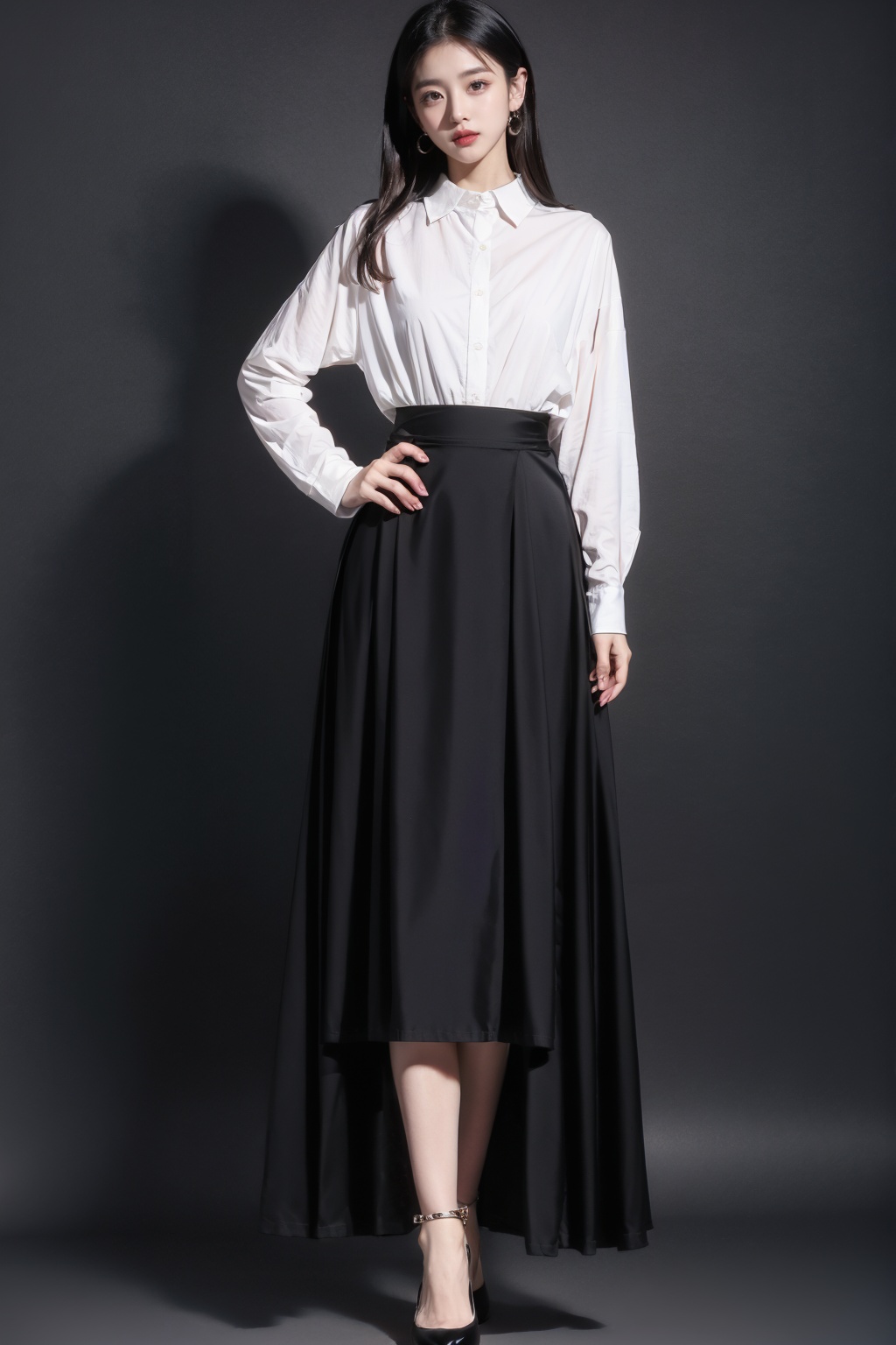 1girl,  full body shot,  Half skirt on Tensor.Art
