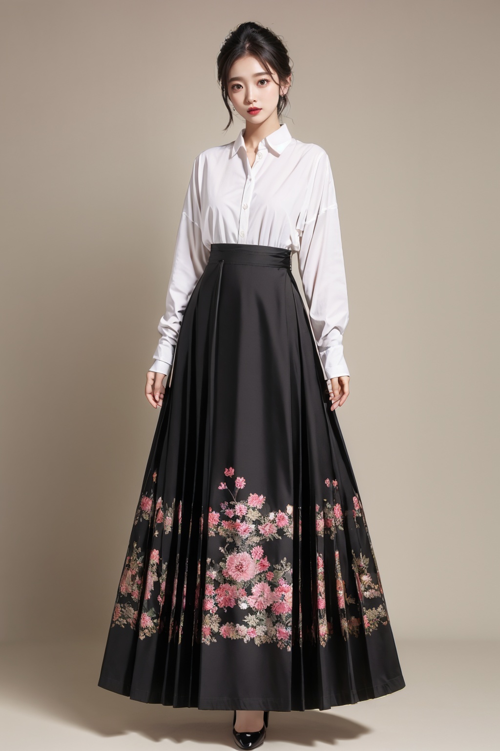 A pretty girl,  full body shot,  Half skirt on Tensor.Art