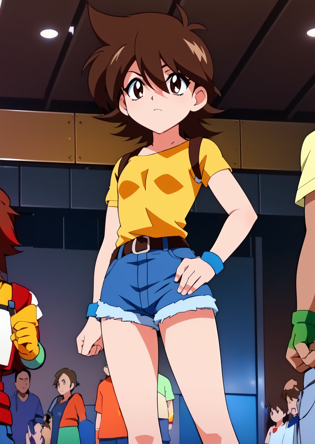 1girl,  short hair,  brown hair on Tensor.Art