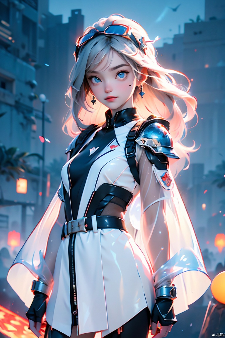  She wears a white and orange battle suit, blue eyes, long white hair, bangs, which shows a unique charm. The female warrior wears a black helmet on her head, with smooth lines and a sense of technology. The edge of the helmet has a ring of orange decoration, which echoes the color of the battle armor, making her head look more formidable. On her shoulders were orange glowing dots, like stars shining in the darkness.
She has an energy core on her chest, and this energy core is the source of her power. It constantly emits a faint blue light, as if it were a beating heart, providing a constant source of energy for her armor.
Her weapon is a two-handed sword made of an unknown alloy that is both hard and light. The body of the sword emits a light, as if there is a spiritual general. Whenever she wielded the sword, the blade would flash a dazzling light, accompanied by the sharp breaking wind, which was frightening.
1 gril,masterpiece,
render,technology, (best quality) (masterpiece), (highly detailed), game,4K,Official art, unit 8 k wallpaper, ultra detailed, beautiful and aesthetic, masterpiece, best quality, extremely detailed, dynamic angle, atmospheric,high detail,science fiction,CG, mecha, cyberpunk, Angel