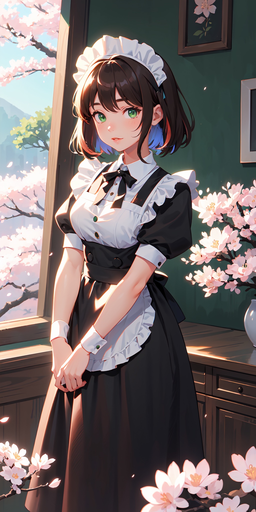 1girl,  brown hair,  multicolored hair on Tensor.Art