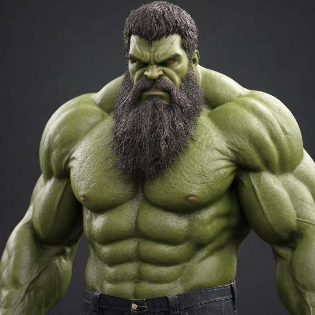 the hulk with a very long and big beard on Tensor.Art