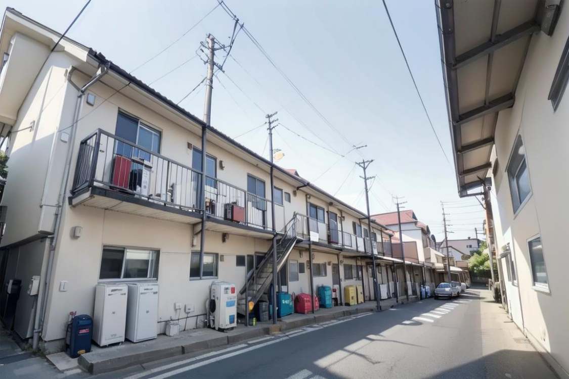 日本のアパート / Wooden apartment commonly seen in Japan 基础模型15 by swingwings on Tensor.Art