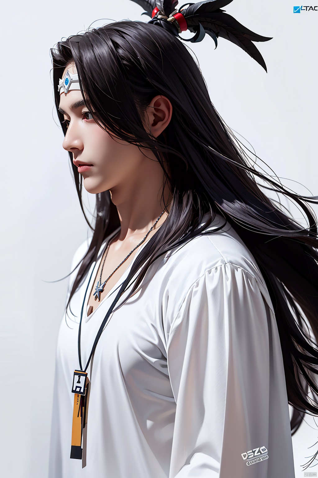 White background,as,st,stxianka,zotac,long hair,1boy,male focus,solo,,Graphics card,pendant,