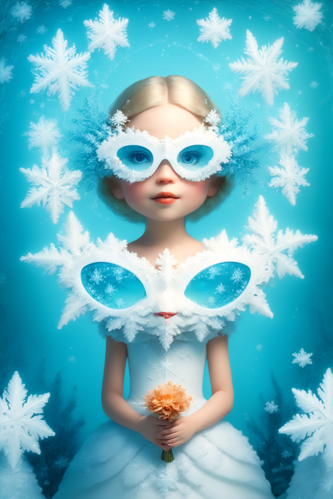 A beautiful and whimsical elusive pop noir surrealism,  art of Dressed animals - a fat white baby pecora bride,  holding a...
