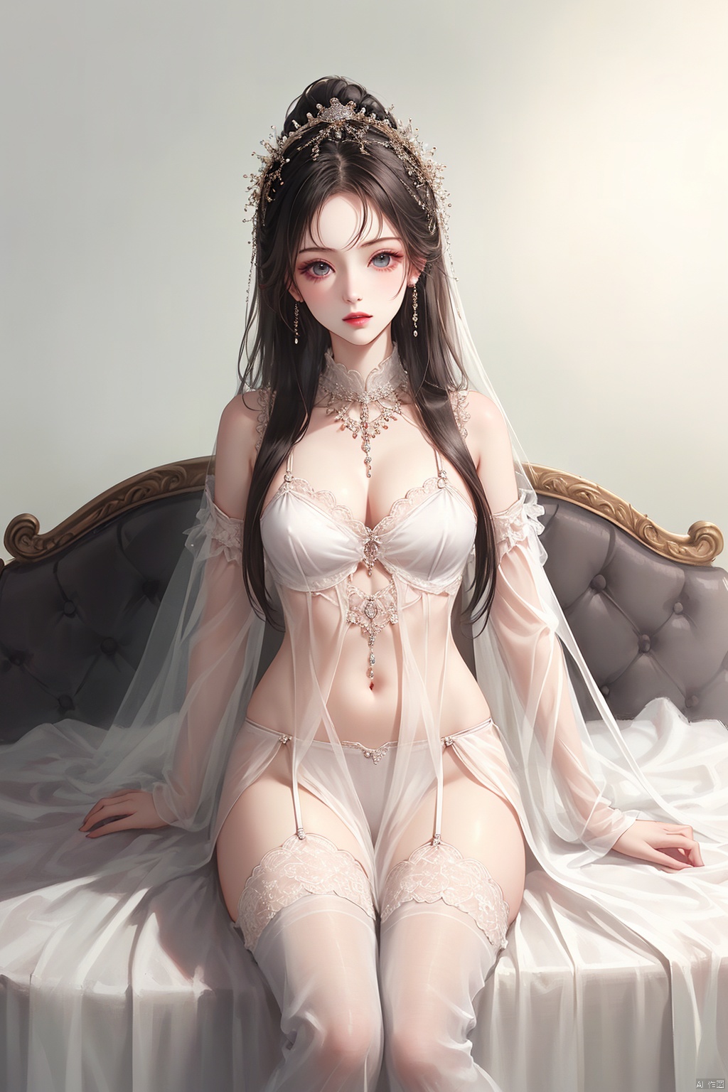 1girl,  jewelry,  long hair on Tensor.Art