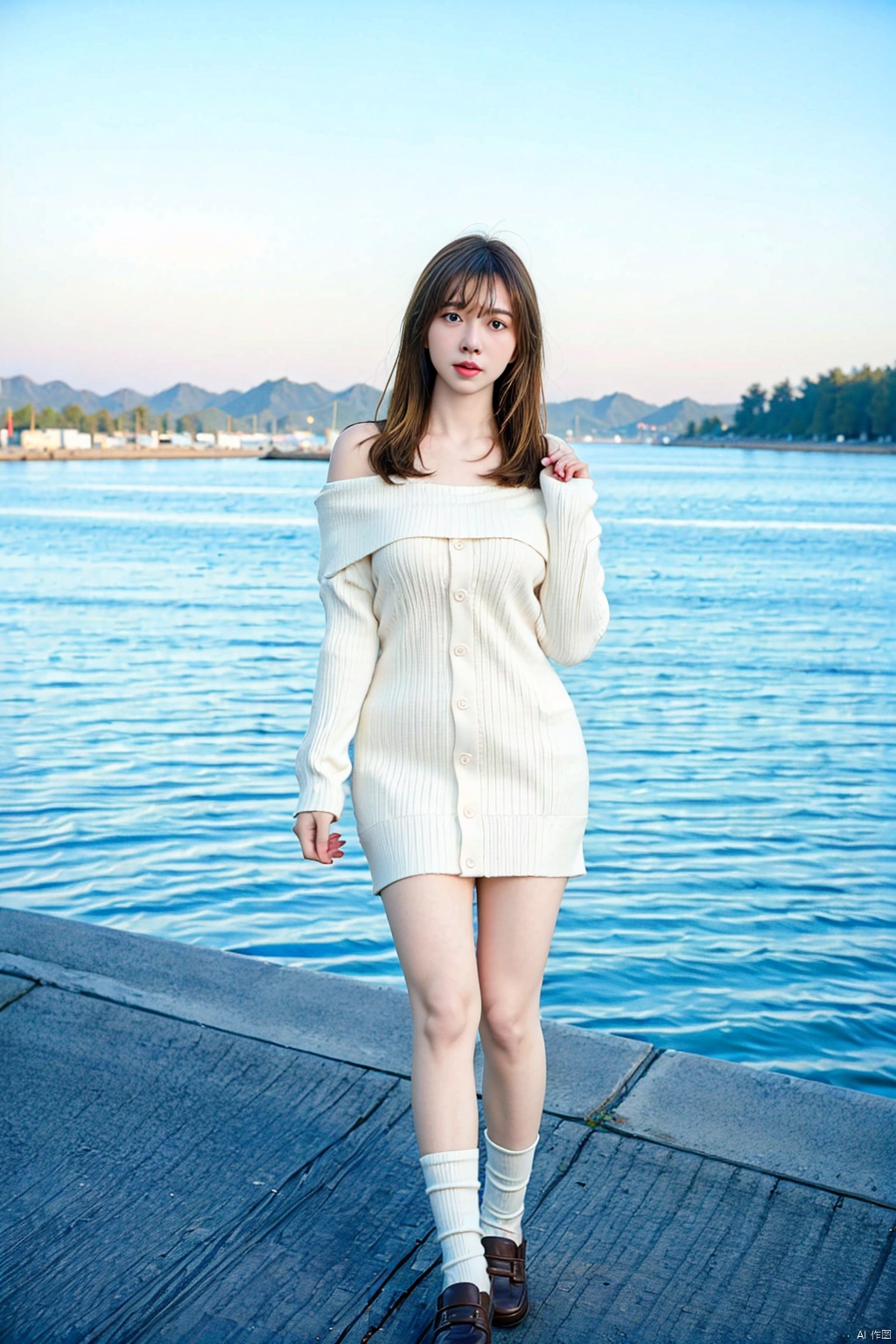 (1girl:1.3), (best quality, masterpiece, ultra high resolution),(photorealistic:1.3), (realistic:1.3), depth of field,(full body:1.2), (outdoors:1.2), (day:1.2), (cinematic lighting:1.2), sweater
