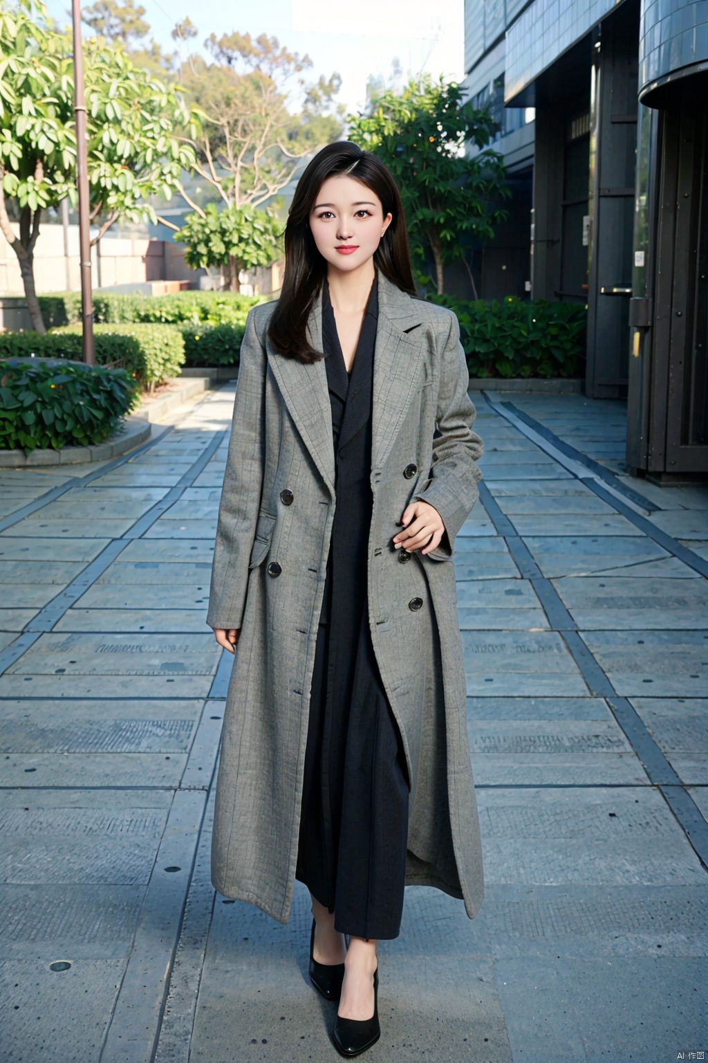 (1girl:1.3), (best quality, masterpiece, ultra high resolution),(photorealistic:1.3), (realistic:1.3), depth of field,(full body:1.2), (outdoors:1.2), (day:1.2), (cinematic lighting:1.2), uniform, beside a desk