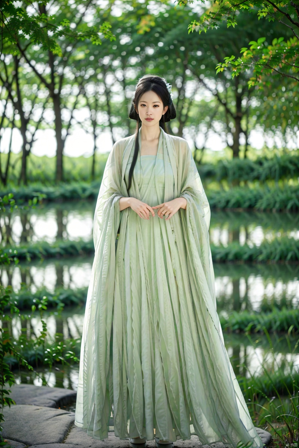 (1girl:1.3), (best quality, masterpiece, ultra high resolution),(photorealistic:1.3), (realistic:1.3), depth of field,(full body:1.2), (outdoors:1.2), (day:1.2), (cinematic lighting:1.2), hanfu, green grape