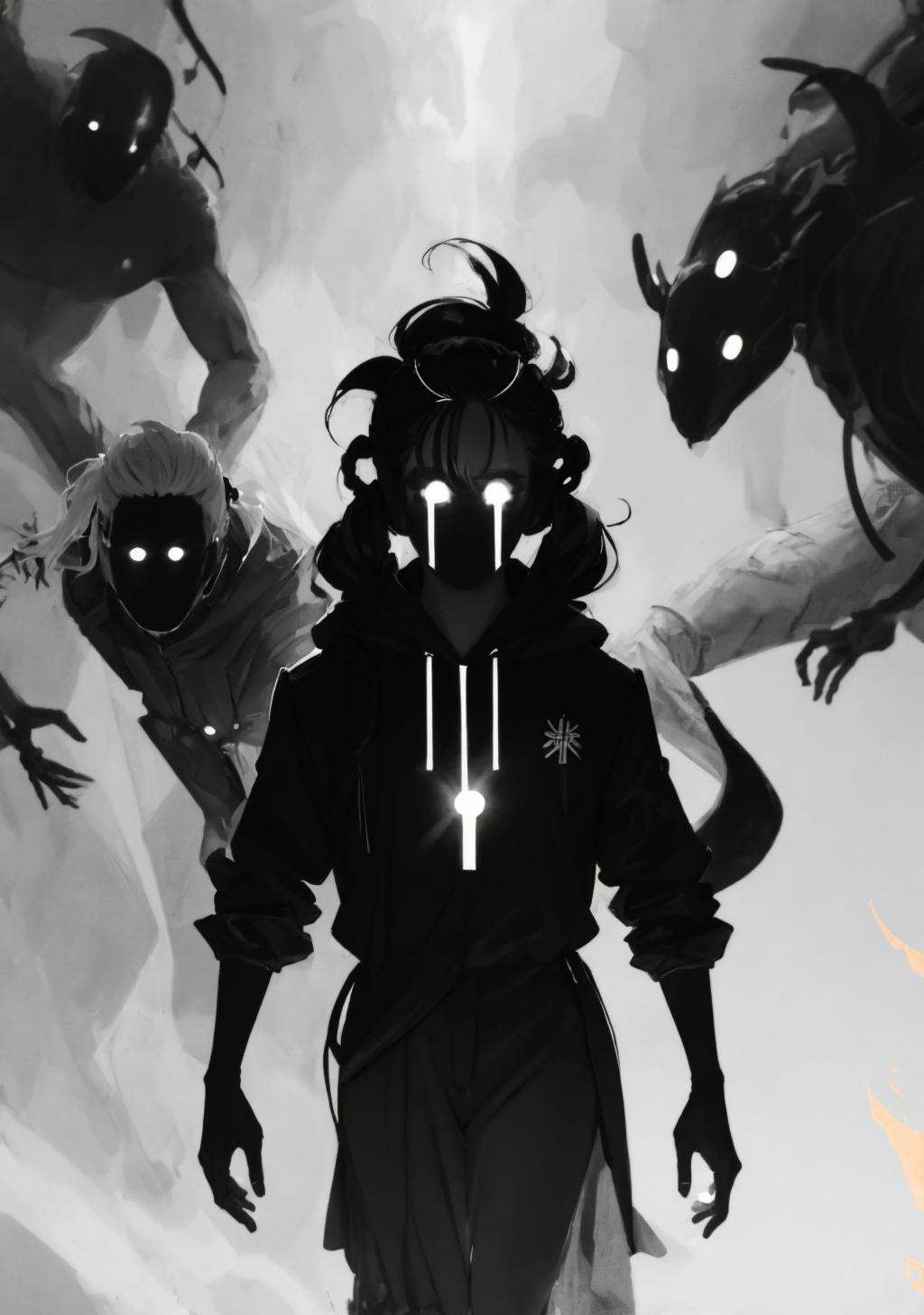 shadow,  1girl,  twintails on Tensor.Art