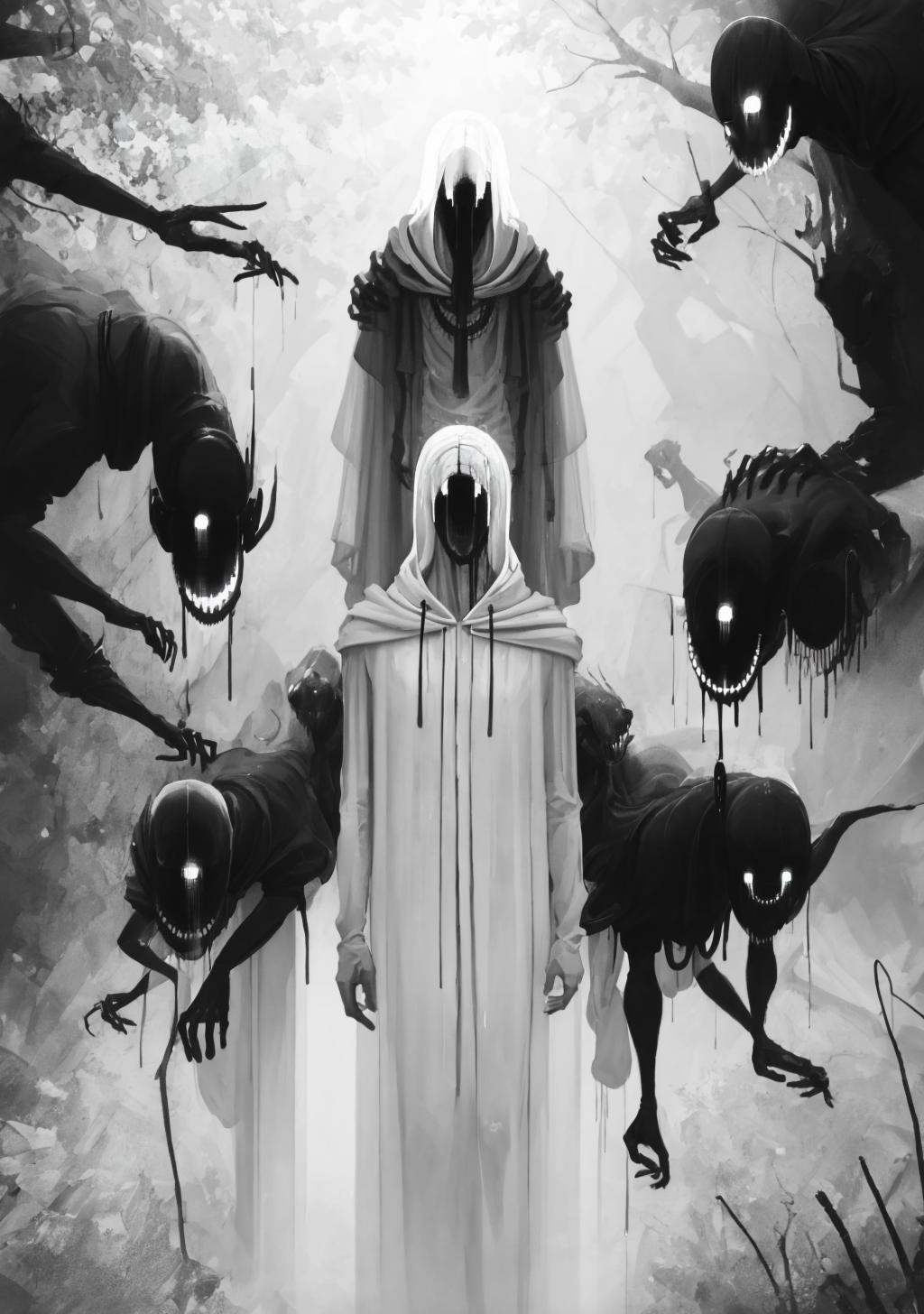 horror theme,  shadow,  looking at viewer on Tensor.Art